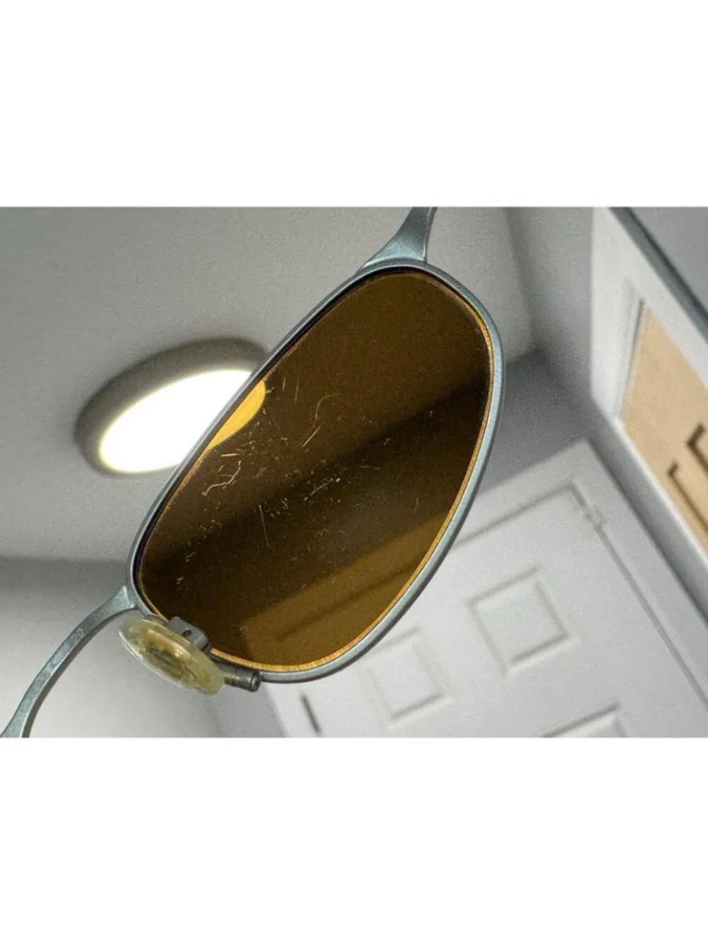 Oakley OO A Wire Platinum Frame 05-775 Jordan Scrstched Lenses No Ear Socks